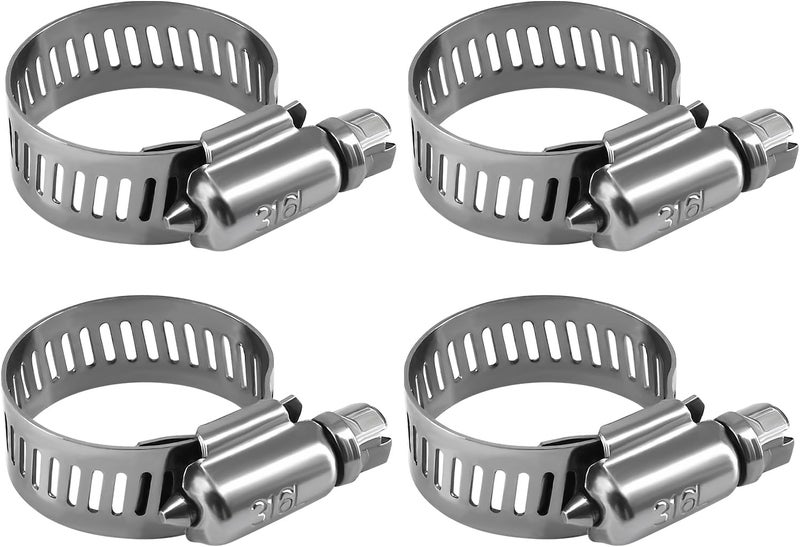 NexaNova 316L Stainless Steel Hose Clamps Marine Grade Corrosion Resistant Heavy Duty Clamps (14-27 mm, 5/8" - 1") 4Pcs - Image 2